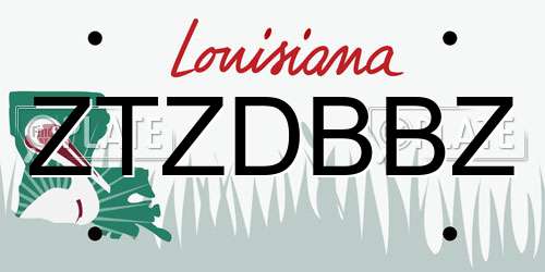 ZTZDBBZ Louisiana License Plate