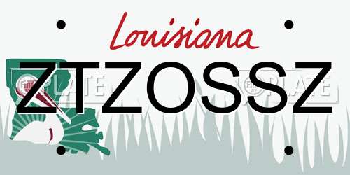 ZTZOSSZ Louisiana License Plate
