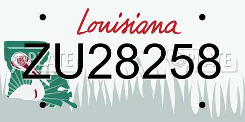 ZU28258 Louisiana License Plate