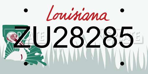 ZU28285 Louisiana License Plate