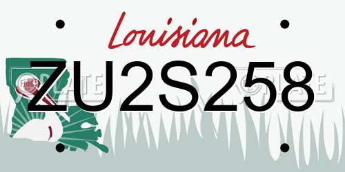 ZU2S258 Louisiana License Plate