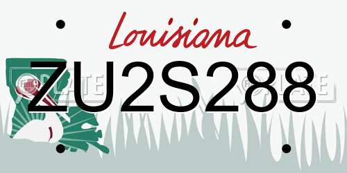 ZU2S288 Louisiana License Plate