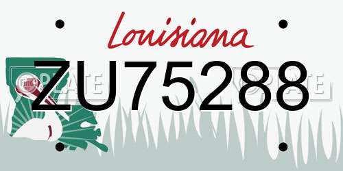 ZU75288 Louisiana License Plate