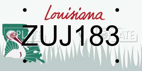 ZUJ183 Louisiana License Plate
