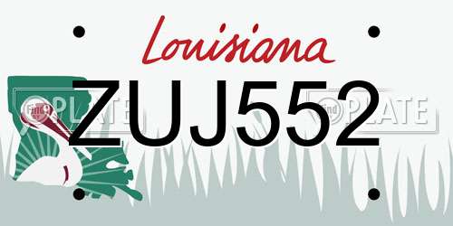 ZUJ552 Louisiana License Plate