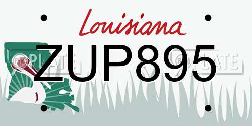 ZUP895 Louisiana License Plate