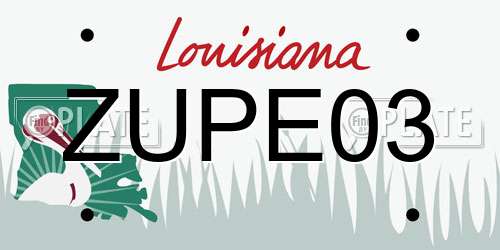 ZUPE03 Louisiana License Plate