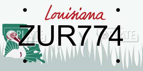 ZUR774 Louisiana License Plate
