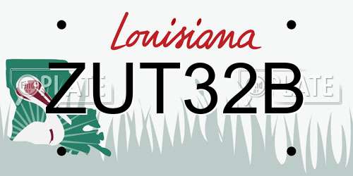 ZUT32B Louisiana License Plate