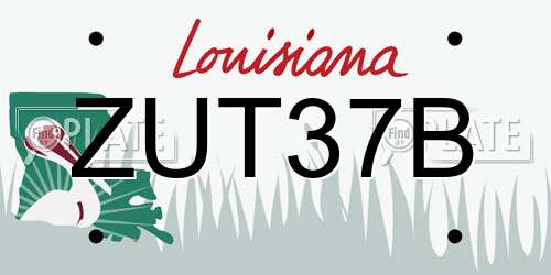ZUT37B Louisiana License Plate