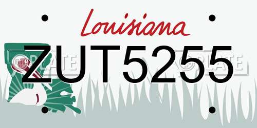 ZUT5255 Louisiana License Plate