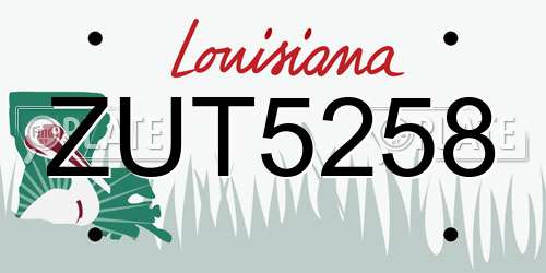 ZUT5258 Louisiana License Plate