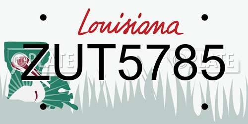 ZUT5785 Louisiana License Plate