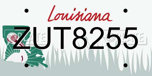 ZUT8255 Louisiana License Plate