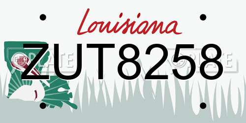 ZUT8258 Louisiana License Plate