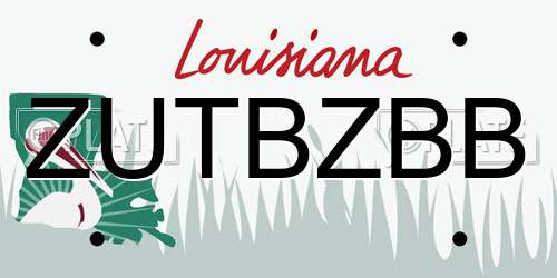 ZUTBZBB Louisiana License Plate