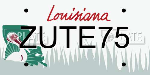 ZUTE75 Louisiana License Plate