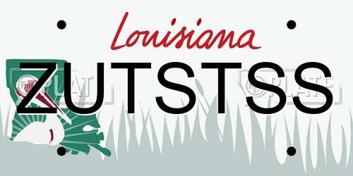 ZUTSTSS Louisiana License Plate