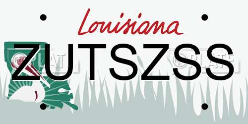 ZUTSZSS Louisiana License Plate