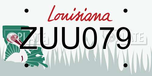 ZUU079 Louisiana License Plate