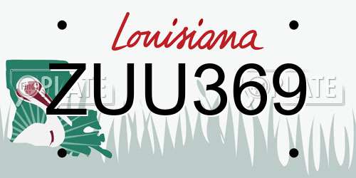 ZUU369 Louisiana License Plate