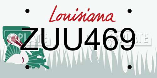 ZUU469 Louisiana License Plate