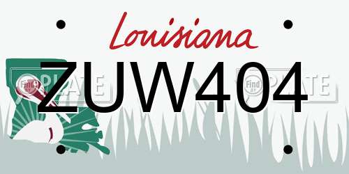 ZUW404 Louisiana License Plate
