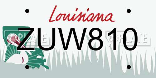 ZUW810 Louisiana License Plate