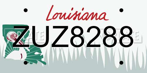 ZUZ8288 Louisiana License Plate