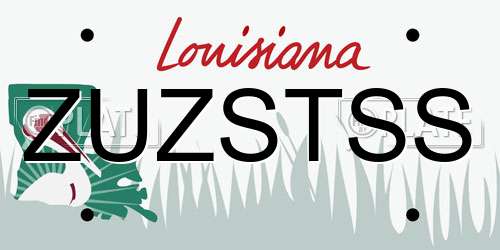 ZUZSTSS Louisiana License Plate