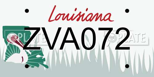 ZVA072 Louisiana License Plate