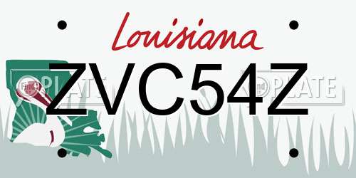ZVC54Z Louisiana License Plate