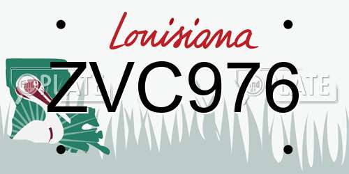 ZVC976 Louisiana License Plate
