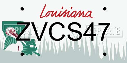 ZVCS47 Louisiana License Plate