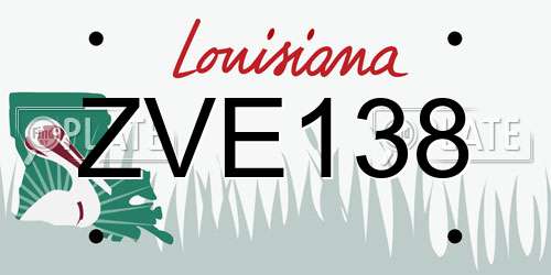 ZVE138 Louisiana License Plate