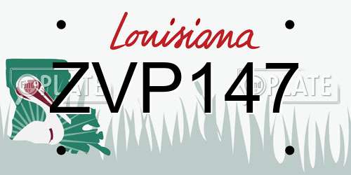 ZVP147 Louisiana License Plate