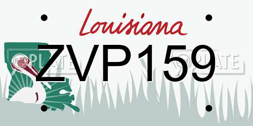 ZVP159 Louisiana License Plate