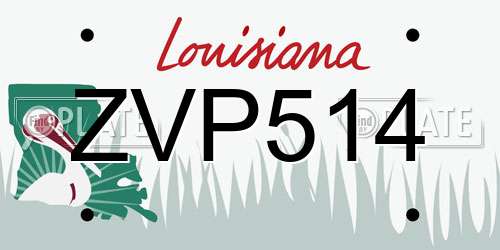 ZVP514 Louisiana License Plate