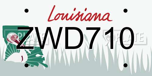ZWD710 Louisiana License Plate