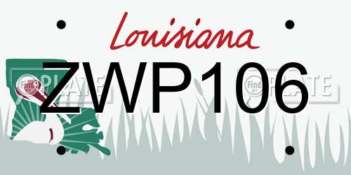 ZWP106 Louisiana License Plate