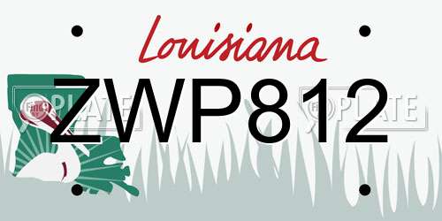 ZWP812 Louisiana License Plate