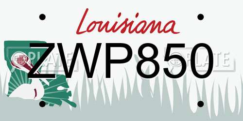 ZWP850 Louisiana License Plate