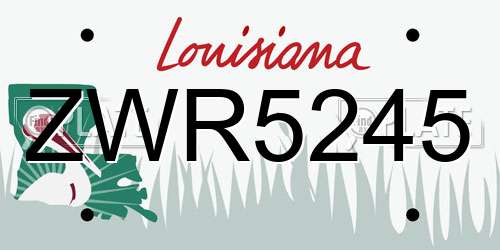 ZWR5245 Louisiana License Plate