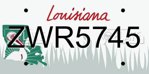 ZWR5745 Louisiana License Plate