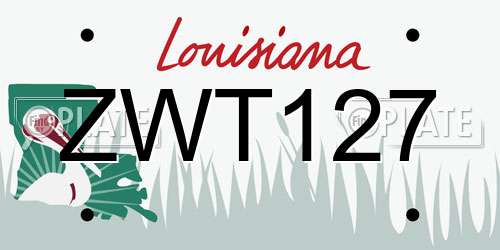 ZWT127 Louisiana License Plate