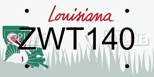 ZWT140 Louisiana License Plate