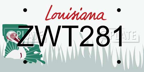 ZWT281 Louisiana License Plate