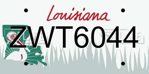 ZWT6044 Louisiana License Plate