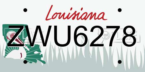 ZWU6278 Louisiana License Plate