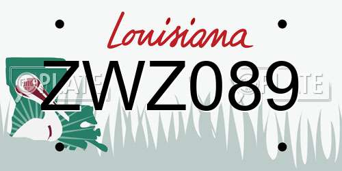 ZWZ089 Louisiana License Plate